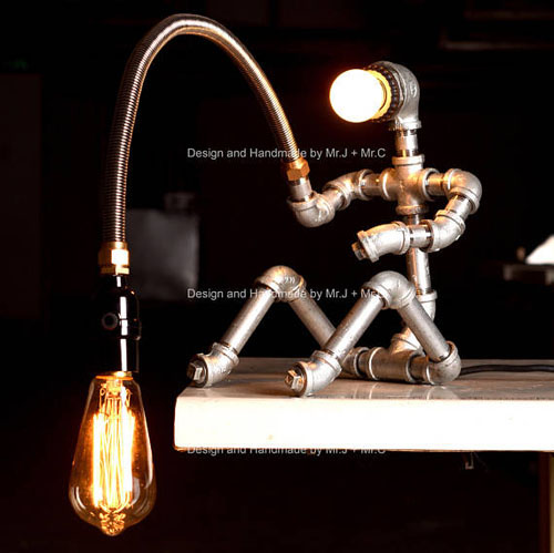 Creative Industrial Pipe Lighting