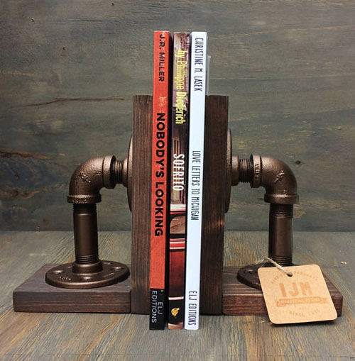 Industrial Pipe Book Ends