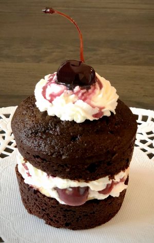 Cupcake version of Black Forest Cherry Cake