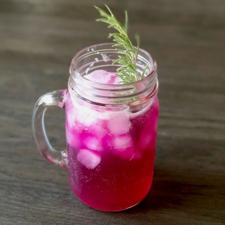 Ginger lemonade with prickly pear syrup