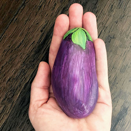 Painted Rock Eggplant