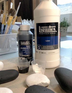 Liquitex gesso for rock painting