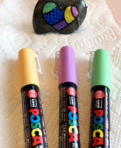 Posca Paint Pens for rock painting
