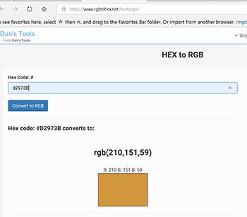 Hex to RGB conversion