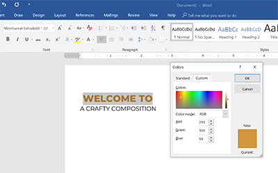Changing Font Colors in Word using RGB