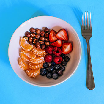 Bowl with fruit and nuts