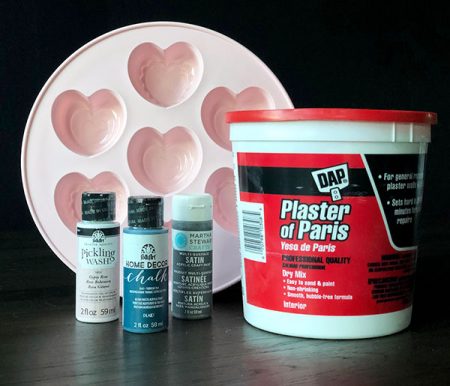 Supplies needed for Making Plaster Hearts