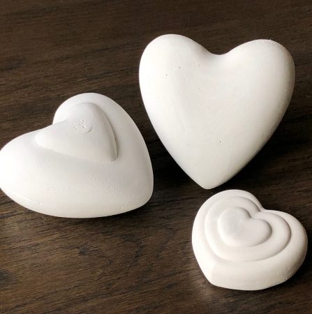 simple faux concrete hearts