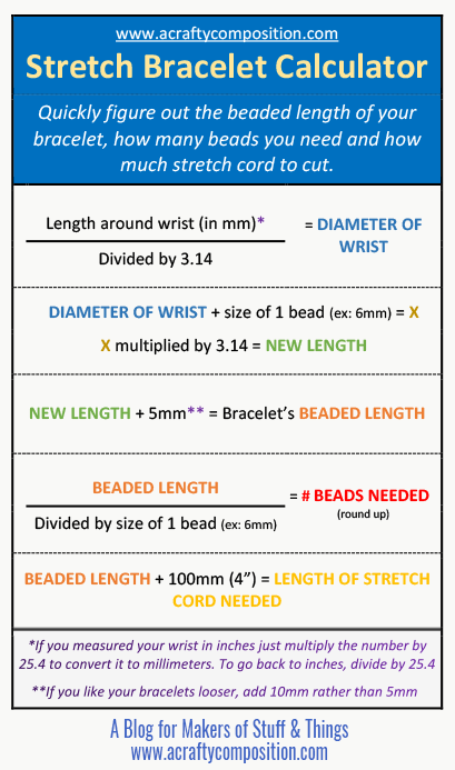 Bracelet Calculator for length and number of beads