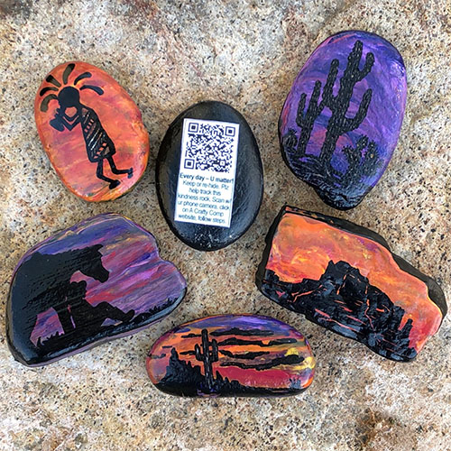 rock-painting-sunsets-and-silhouettes
