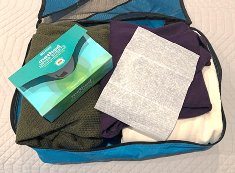 Packing bags with folded clothes