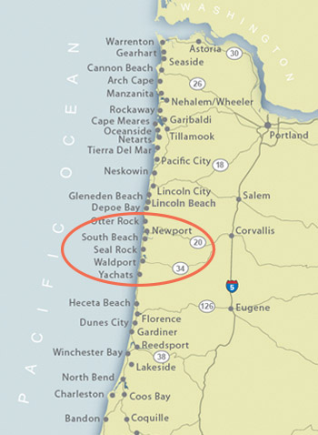 Picture of Central Portion of Oregon Coast map