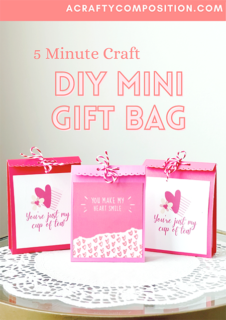 Image with Three Mini Gift Bags and a title